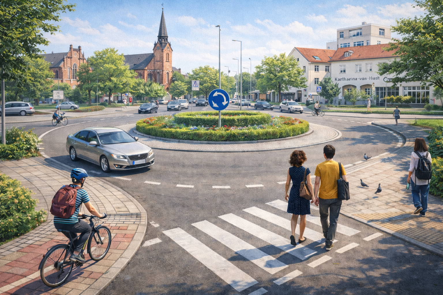 Bild eines Kreisverkehrs